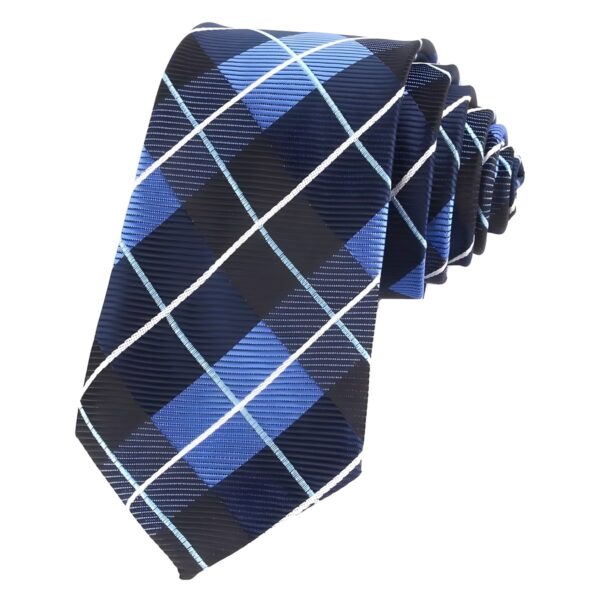 Λεπτή καρό ανδρική γραβάτα Original Men's Fashion Blue Squares 6 εκ., μπλε