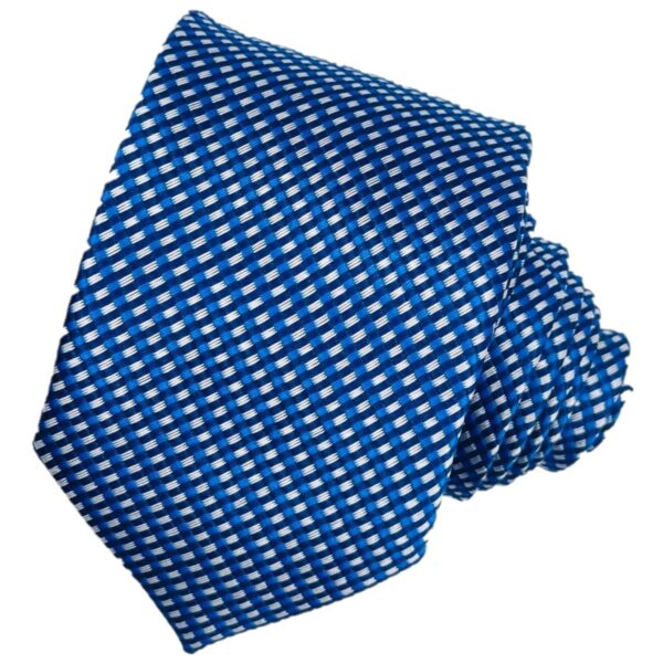Ανδρική συνθετική γραβάτα Original Men's Fashion πουά, μπλε, 6 εκ.