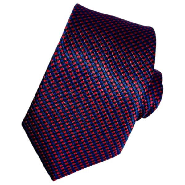 Ανδρική συνθετική γραβάτα Original Men's Fashion πουά, navy blue και μπορντό, 6 εκ.