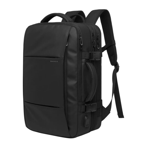 Αδιάβροχη υφασμάτινη τσάντα πλάτης Bange για laptop 17,3", μαύρη