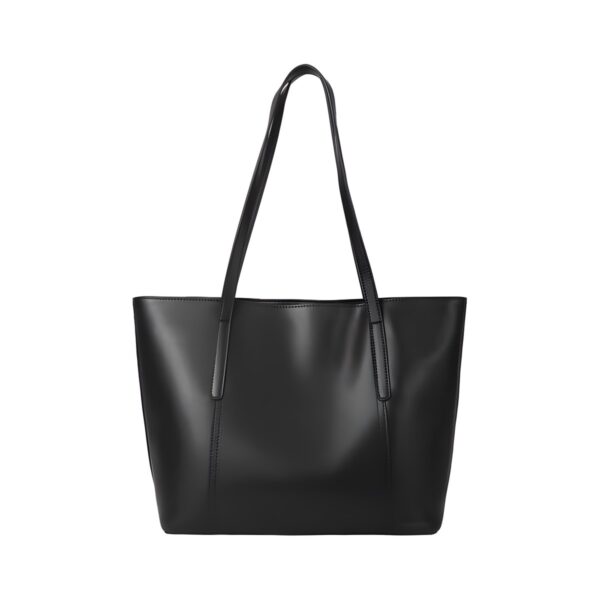 Δερμάτινη γυναικεία τσάντα shopper Foxer, μαύρη