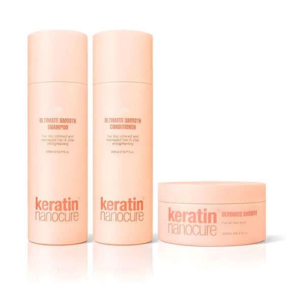 Σετ μαλλιών Keratin Nanocure Smooth Set Trio με σαμπουάν, conditioner και μάσκα