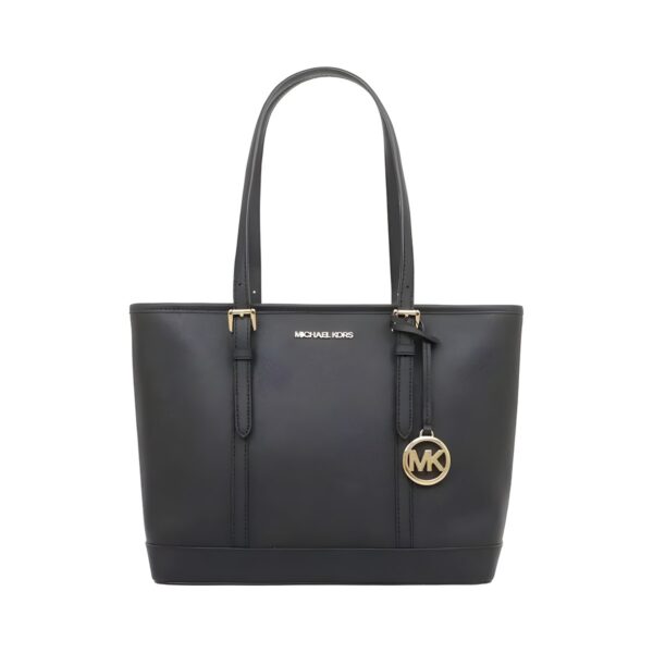 Δερμάτινη γυναικεία τσάντα ώμου Michael Kors, μαύρη, 29x25 εκ.