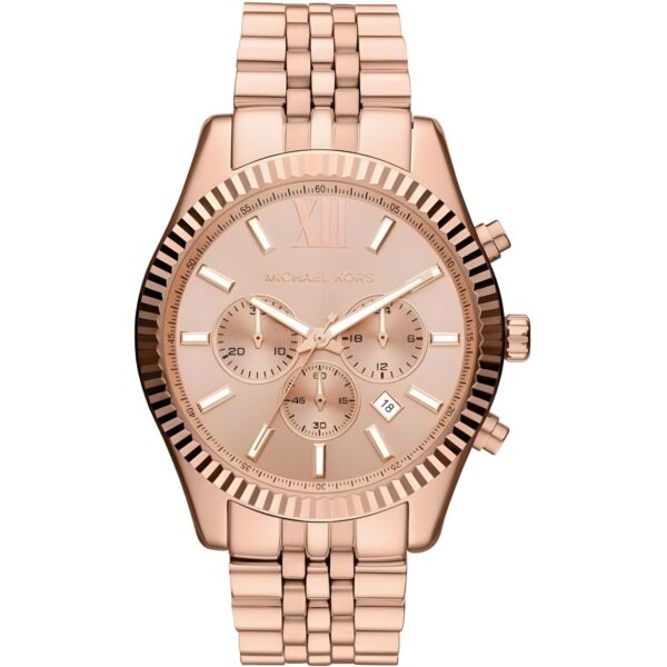 Γυναικείο ρολόι χρονογράφος Michael Kors Lexington με ατσάλινο μπρασελέ, ροζ χρυσό