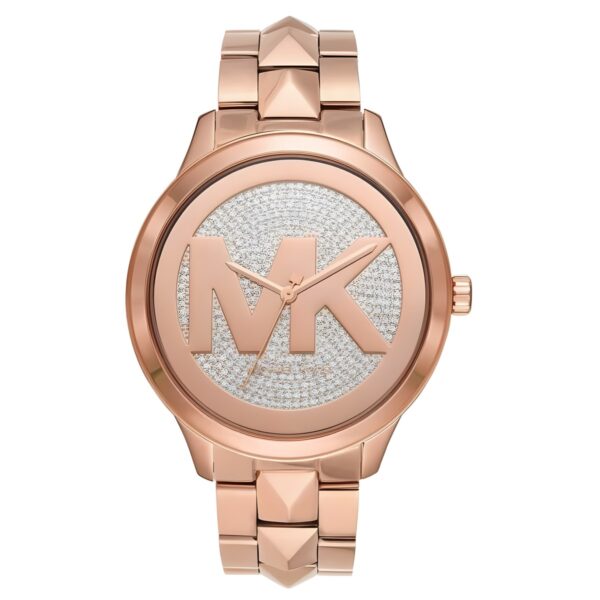 Γυναικείο ρολόι Michael Kors Runway Mercer με ροζ χρυσό μεταλλικό μπρασελέ, 44 mm