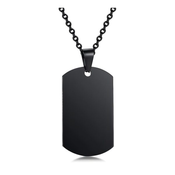 Αλυσίδα λαιμού Original Men's Fashion από ατσάλι με Dog Tag, 70 εκ., μαύρο