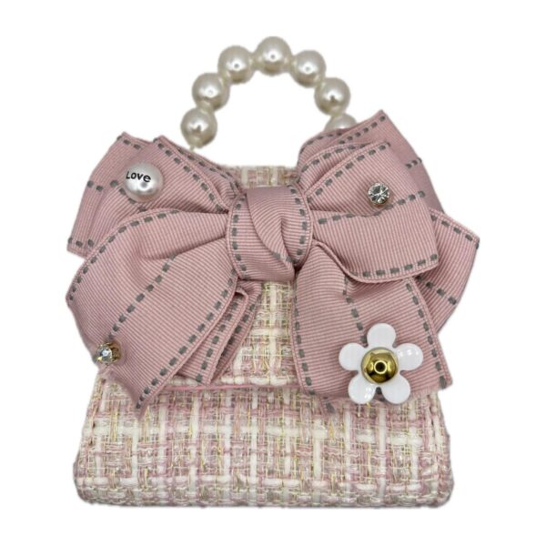 Παιδική υφασμάτινη τσάντα χιαστί Pink Lady Love Bow, ροζ