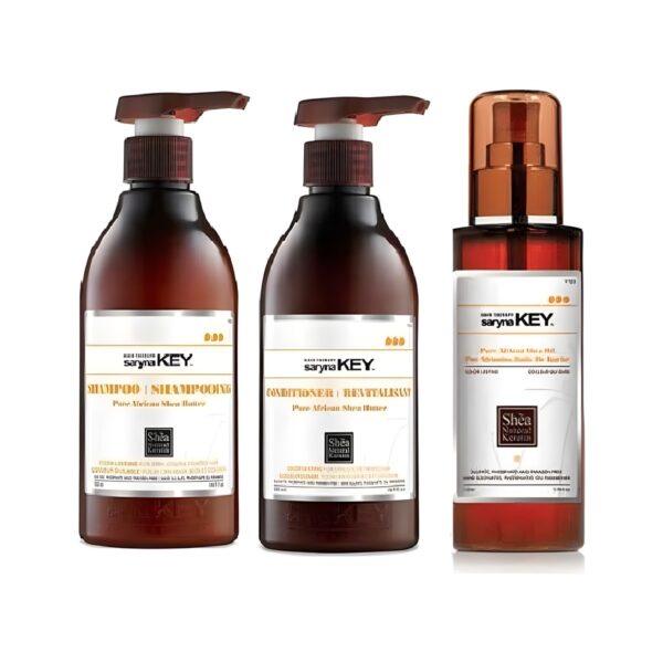 Σετ περιποίησης μαλλιών Saryna Key Color Lasting Trio Full Kit με σαμπουάν, conditioner και λάδι