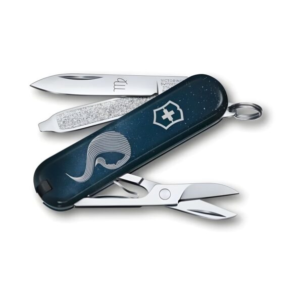 Ελβετικός σουγιάς Victorinox Classic SD Zodiac Παρθένος 7 λειτουργιών, μπλε, 58 mm