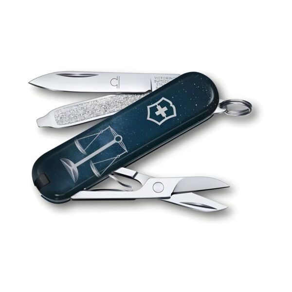 Ελβετικός σουγιάς Victorinox Classic SD Zodiac Ζυγός 7 λειτουργιών, μπλε, 58 mm